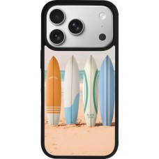 iPhone 17 Pro Case Hülle - Silikon schwarz Summer surfboard 2025