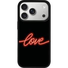 iPhone 17 Pro Case Hülle - Silikon schwarz Valentine 2023 neon love