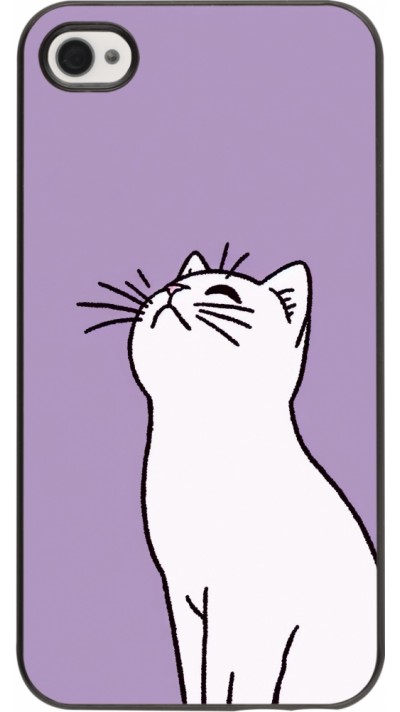 iPhone 4/4s Case Hülle - Chat auf lila Hintergrund