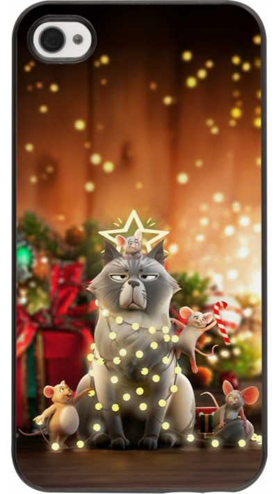 iPhone 4/4s Case Hülle - Christmas 25 Xmas Cat