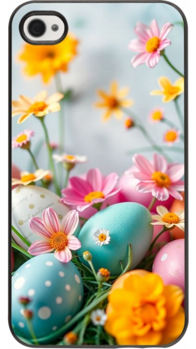 iPhone 4/4s Case Hülle - Easter 2026 Eggs with flowers