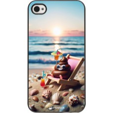 iPhone 4/4s Case Hülle - Kackhaufen Emoji auf Liegestuhl