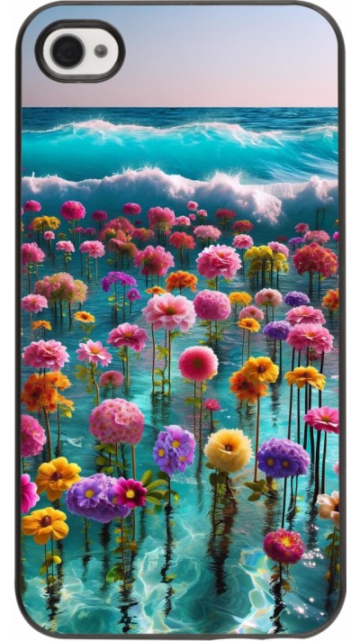 iPhone 4/4s Case Hülle - Blumenmeer Wellen