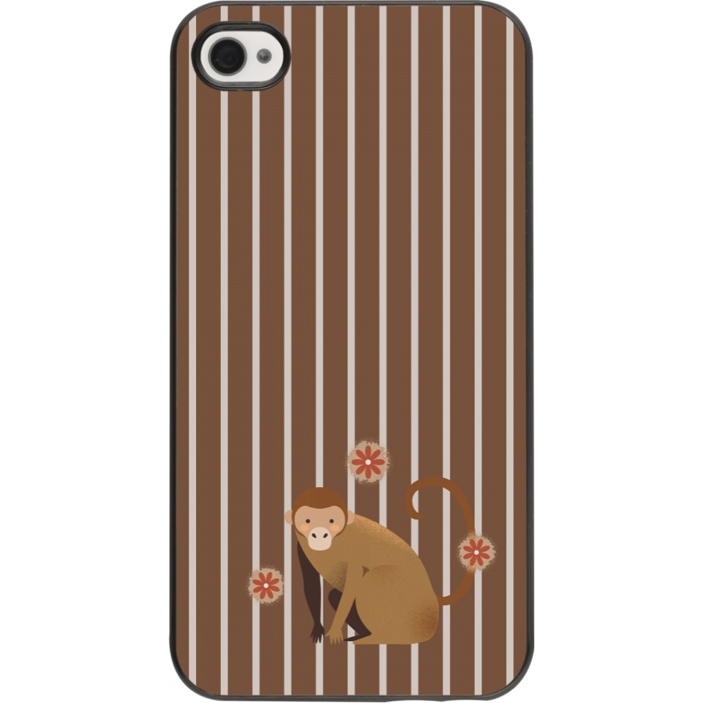 iPhone 4/4s Case Hülle - Monkey with stripes