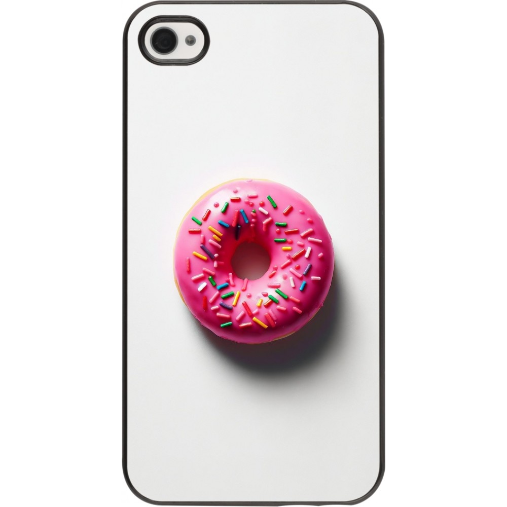 iPhone 4/4s Case Hülle - Weisser Hintergrund, pinker Donut