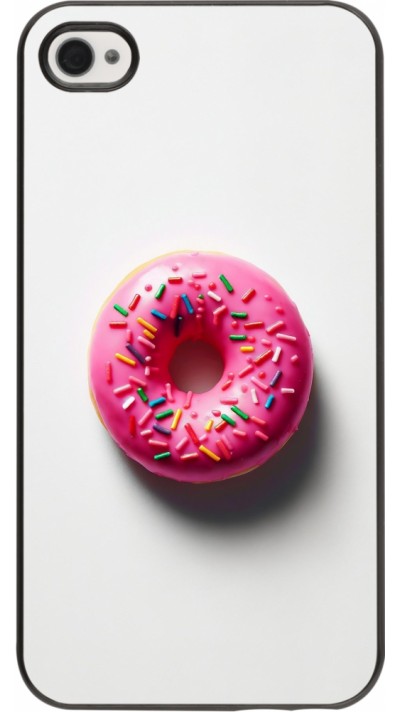 iPhone 4/4s Case Hülle - Weisser Hintergrund, pinker Donut