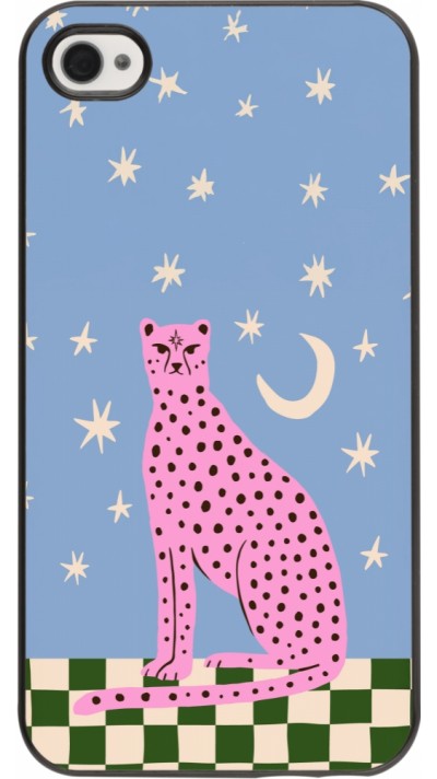 iPhone 4/4s Case Hülle - Pink leopard with stars 2026