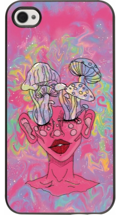 iPhone 4/4s Case Hülle - Psychedelic pink mushroom