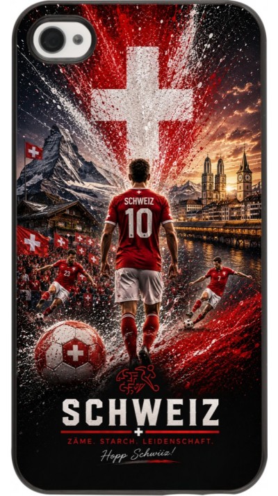 iPhone 4/4s Case Hülle - Fussball Schweiz splash 2026