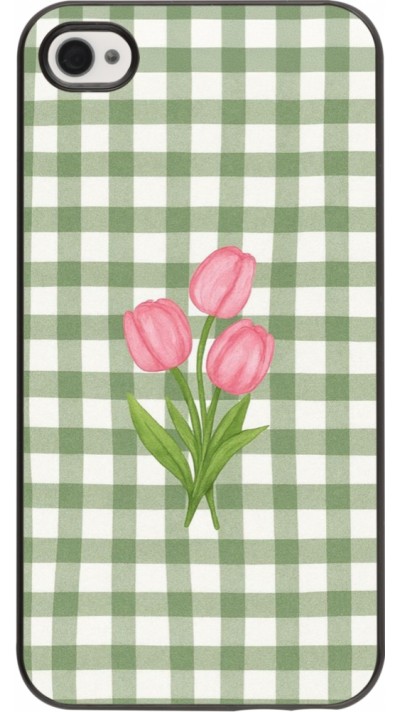 iPhone 4/4s Case Hülle - Green vichy tulips 2026