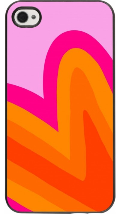 iPhone 4/4s Case Hülle - Valentine 2024 heart gradient