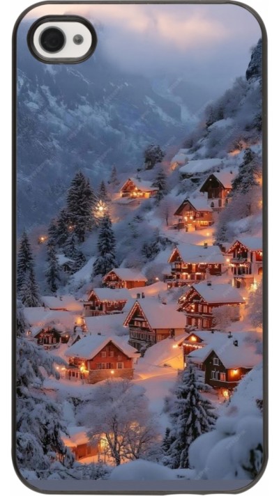 iPhone 4/4s Case Hülle - Winter 25 Winter snowy village