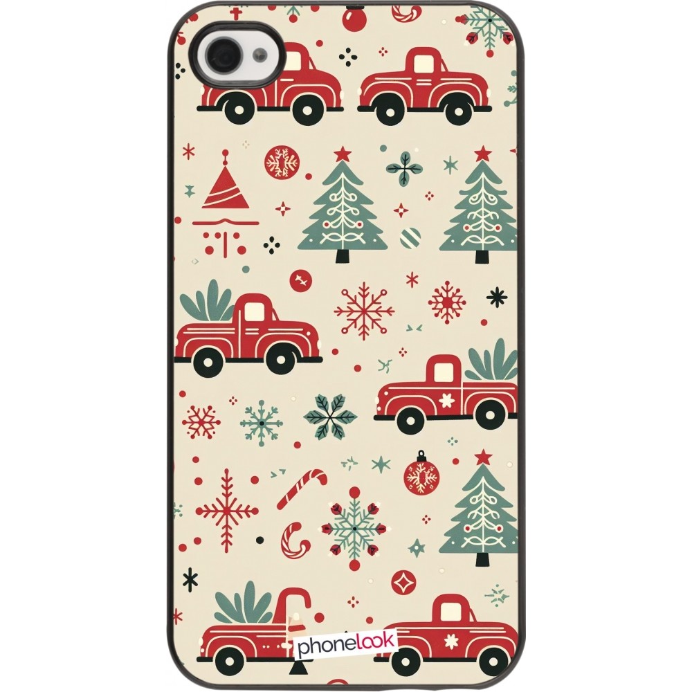 iPhone 4/4s Case Hülle - Weihnachten 2024 Lkw Tanne