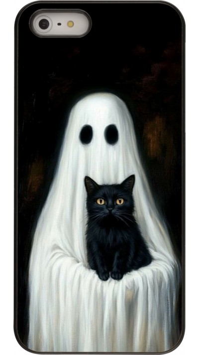 Coque iPhone 5/5s / SE (2016) - Halloween 2025 Ghost with black cat