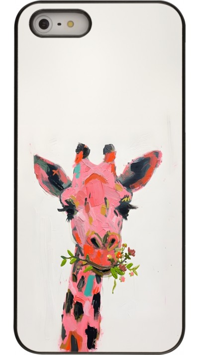 Coque iPhone 5/5s / SE (2016) - Pink Girafe Paint