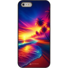 iPhone 5/5s / SE (2016) Case Hülle - Strand Sonnenuntergang auffällig