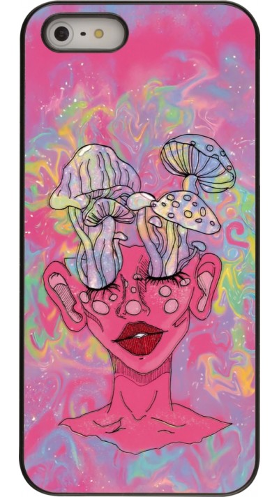 iPhone 5/5s / SE (2016) Case Hülle - Psychedelic pink mushroom