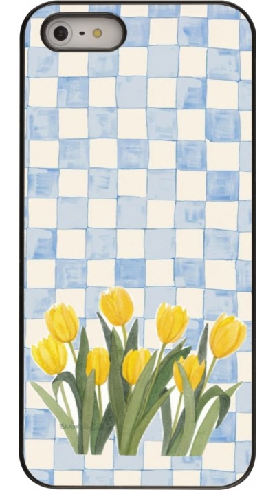 iPhone 5/5s / SE (2016) Case Hülle - Blue vichy tulips Spring 2026