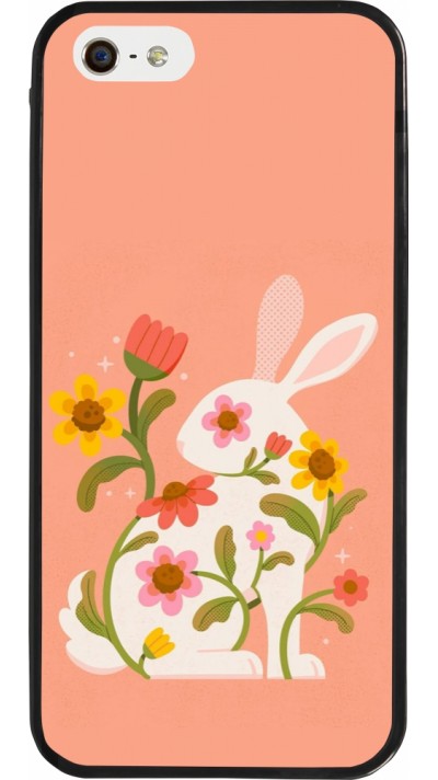Coque iPhone 5/5s / SE (2016) - Silicone rigide noir Easter 2026 Rabbit collage
