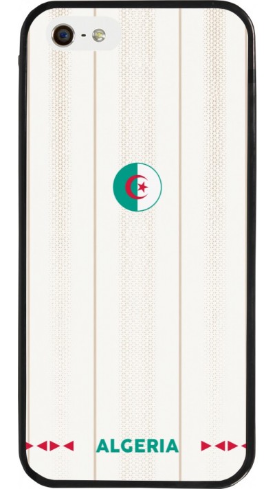 Coque iPhone 5/5s / SE (2016) - Silicone rigide noir Maillot de football Algérie 2026 personnalisable