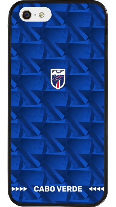 Coque iPhone 5/5s / SE (2016) - Silicone rigide noir Maillot de football Cap-Vert 2026 personnalisable