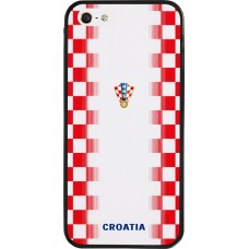 iPhone 5/5s / SE (2016) Case Hülle - Silikon schwarz Kroatien 2026 personalisierbares Fussballtrikot
