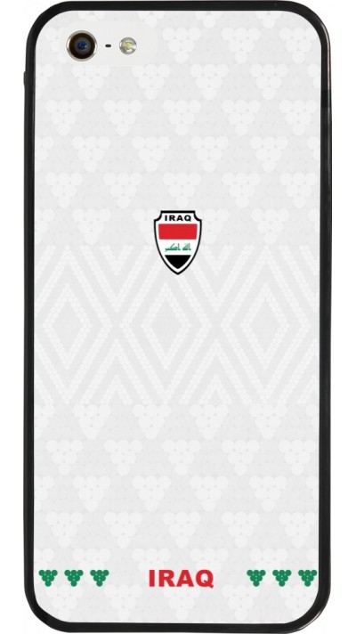 Coque iPhone 5/5s / SE (2016) - Silicone rigide noir Maillot de football Irak 2026 personnalisable
