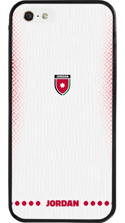 Coque iPhone 5/5s / SE (2016) - Silicone rigide noir Maillot de football Jordanie 2026 personnalisable