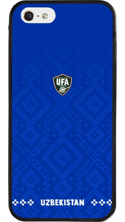 iPhone 5/5s / SE (2016) Case Hülle - Silikon schwarz Usbekistan 2026 personalisierbares Fussballtrikot