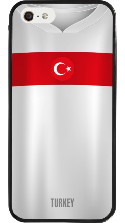 iPhone 5/5s / SE (2016) Case Hülle - Silikon schwarz Türkei personalisierbares Fussballtrikot