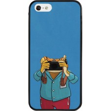 iPhone 5/5s / SE (2016) Case Hülle - Silikon schwarz Frog with camera DTMF