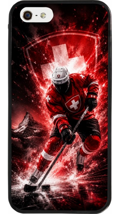 Coque iPhone 5/5s / SE (2016) - Silicone rigide noir Hockey World Championship Player