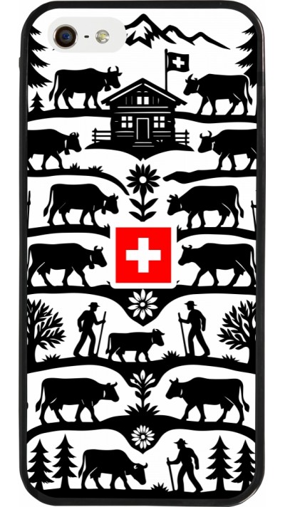 iPhone 5/5s / SE (2016) Case Hülle - Silikon schwarz Poya Schweiz 3