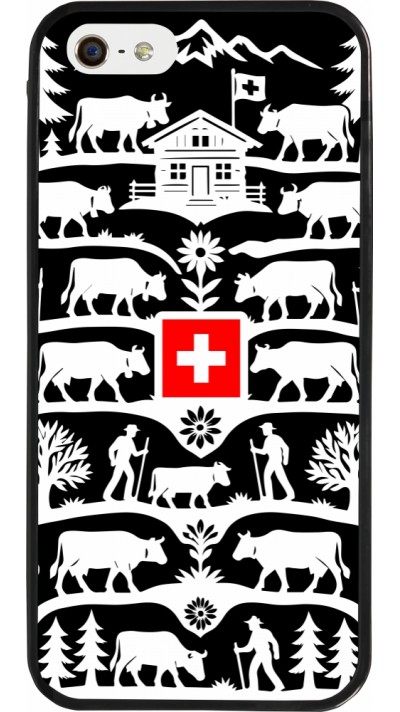 iPhone 5/5s / SE (2016) Case Hülle - Silikon schwarz Poya Schweiz 3 schwarz