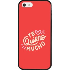 iPhone 5/5s / SE (2016) Case Hülle - Silikon schwarz Saint Valentines Day 26 Te quiero mucho