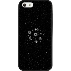 iPhone 5/5s / SE (2016) Case Hülle - Silikon schwarz Space Doodle