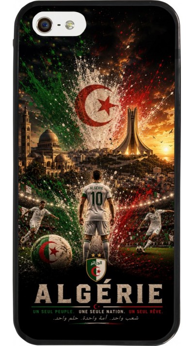 iPhone 5/5s / SE (2016) Case Hülle - Silikon schwarz Fussball Algerien splash 2026