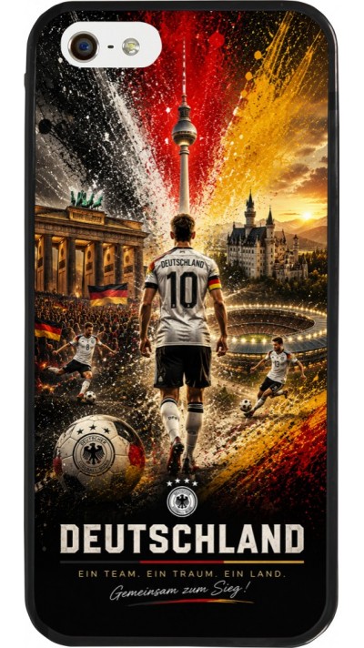 iPhone 5/5s / SE (2016) Case Hülle - Silikon schwarz Fussball Deutschland splash 2026