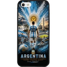 iPhone 5/5s / SE (2016) Case Hülle - Silikon schwarz Fussball Argentinien splash 2026