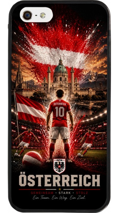 iPhone 5/5s / SE (2016) Case Hülle - Silikon schwarz Fussball Österreich splash 2026
