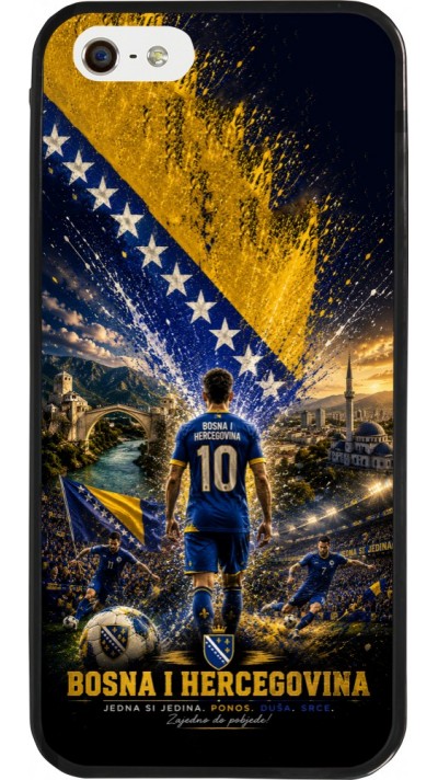 iPhone 5/5s / SE (2016) Case Hülle - Silikon schwarz Fussball Bosnien und Herzegowina splash 2026
