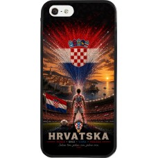 iPhone 5/5s / SE (2016) Case Hülle - Silikon schwarz Fussball Kroatien splash 2026