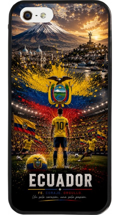 iPhone 5/5s / SE (2016) Case Hülle - Silikon schwarz Fussball Ecuador splash 2026