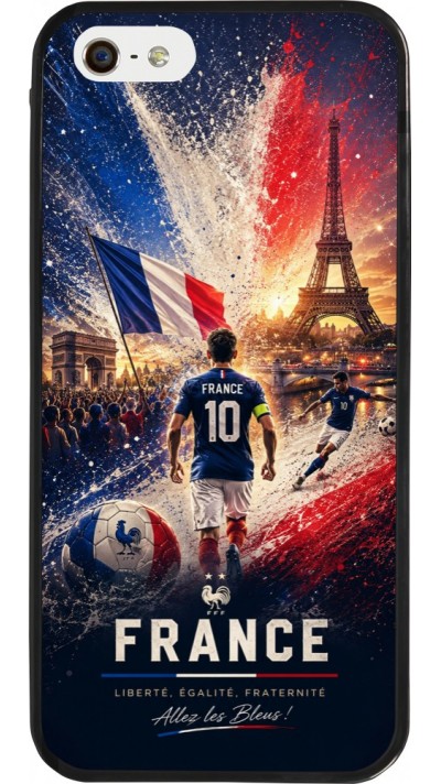 iPhone 5/5s / SE (2016) Case Hülle - Silikon schwarz Fussball Frankreich splash 2026