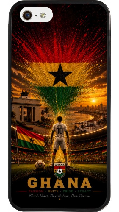 iPhone 5/5s / SE (2016) Case Hülle - Silikon schwarz Fussball Ghana splash 2026