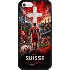 iPhone 5/5s / SE (2016) Case Hülle - Silikon schwarz Fussball Suisse splash 2026