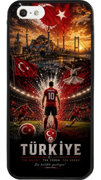 iPhone 5/5s / SE (2016) Case Hülle - Silikon schwarz Fussball Türkei splash 2026