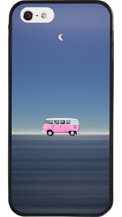 iPhone 5/5s / SE (2016) Case Hülle - Silikon schwarz Spring 23 pink bus