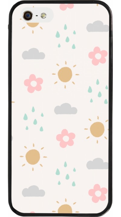 iPhone 5/5s / SE (2016) Case Hülle - Silikon schwarz Spring 23 weather