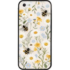 iPhone 5/5s / SE (2016) Case Hülle - Silikon schwarz Pattern bees Spring 2026